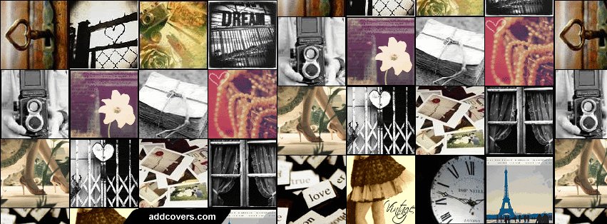 Vintage collage Facebook Covers