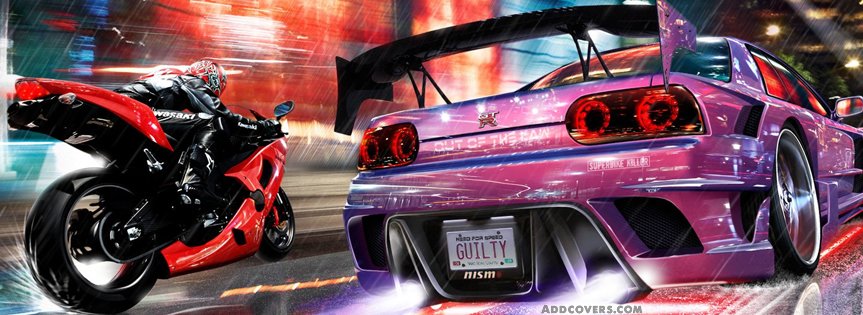 Bike vs Car Facebook Covers