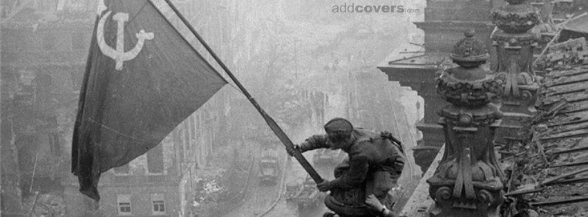 Soviet Flag Black & White Facebook Covers
