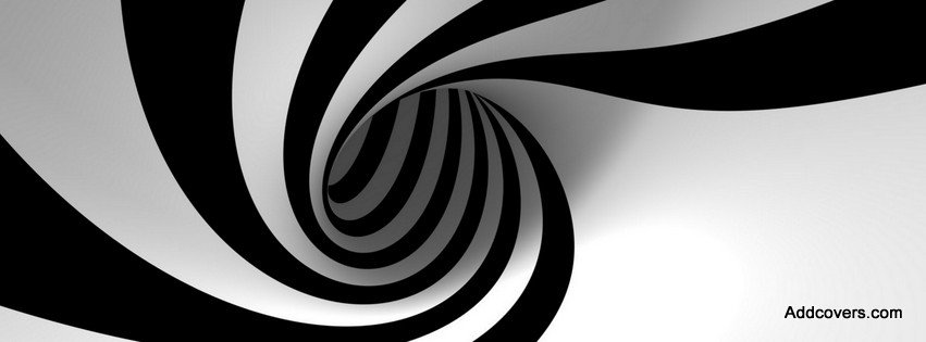 3D Black and White Spiral {Colorful & Abstract Facebook Timeline Cover Picture, Colorful & Abstract Facebook Timeline image free, Colorful & Abstract Facebook Timeline Banner}