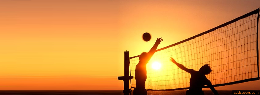 Sunset Volleyball Facebook Covers