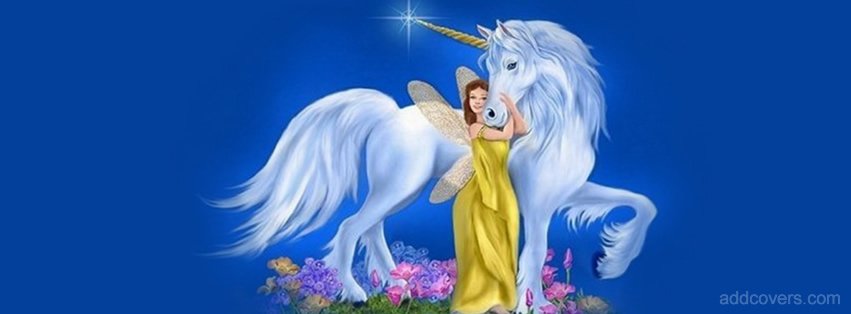 Unicorn and Fairy {Fantasy Facebook Timeline Cover Picture, Fantasy Facebook Timeline image free, Fantasy Facebook Timeline Banner}