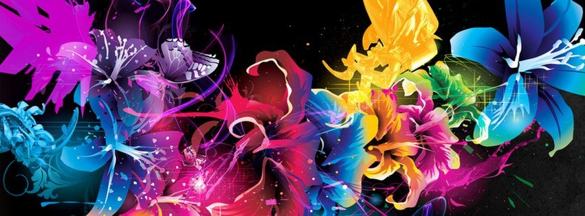 Colorful Abstract Flowers {Flowers Facebook Timeline Cover Picture, Flowers Facebook Timeline image free, Flowers Facebook Timeline Banner}