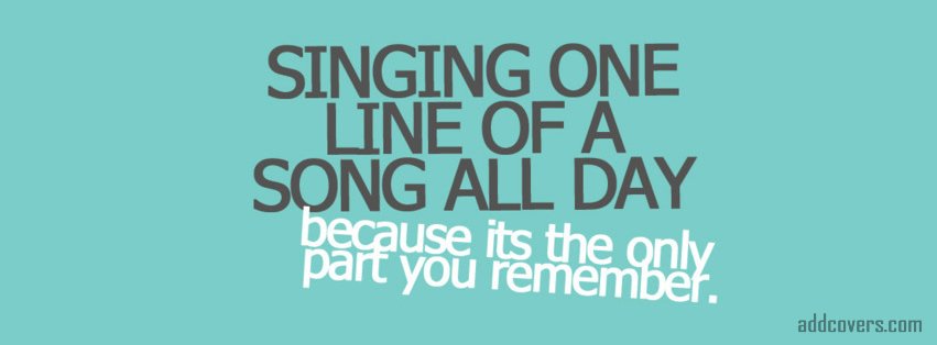 Singing one line of a song Facebook Covers