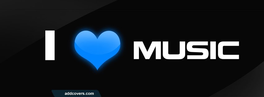 I love music Blue Facebook Covers