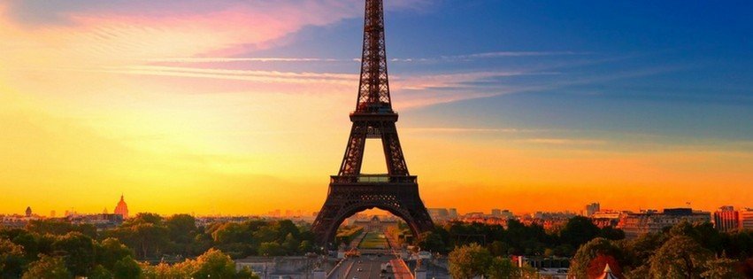 Sunset In Paris, France {Cities & Landmarks Facebook Timeline Cover Picture, Cities & Landmarks Facebook Timeline image free, Cities & Landmarks Facebook Timeline Banner}