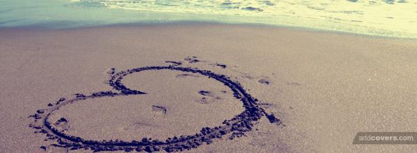 Heart on beach