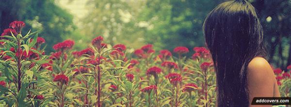 Girl flower field