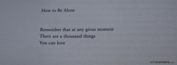 How to be alone