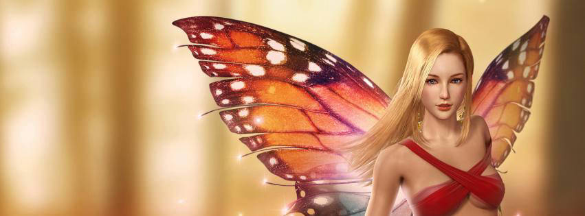 Butterfly Girl {Fantasy Facebook Timeline Cover Picture, Fantasy Facebook Timeline image free, Fantasy Facebook Timeline Banner}