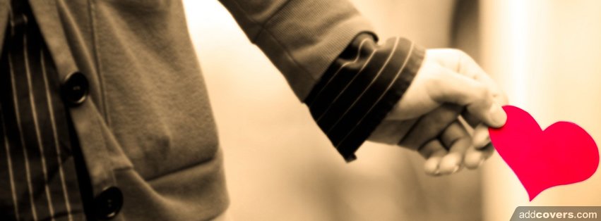 Red paper Hearts Facebook Covers
